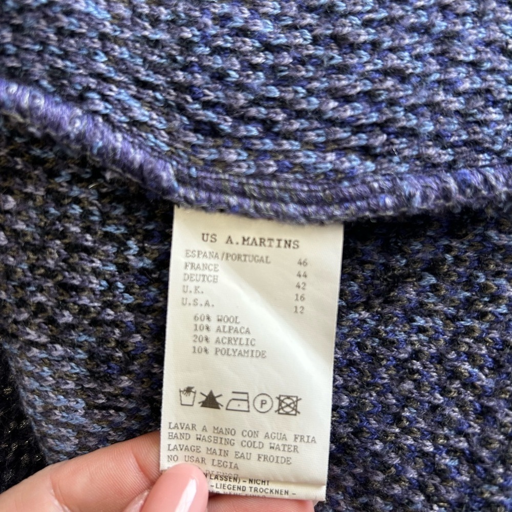 Aldo Martins Wool Alpaca Boho Artisan Knit Long Cardigan - Picture 7 of 9